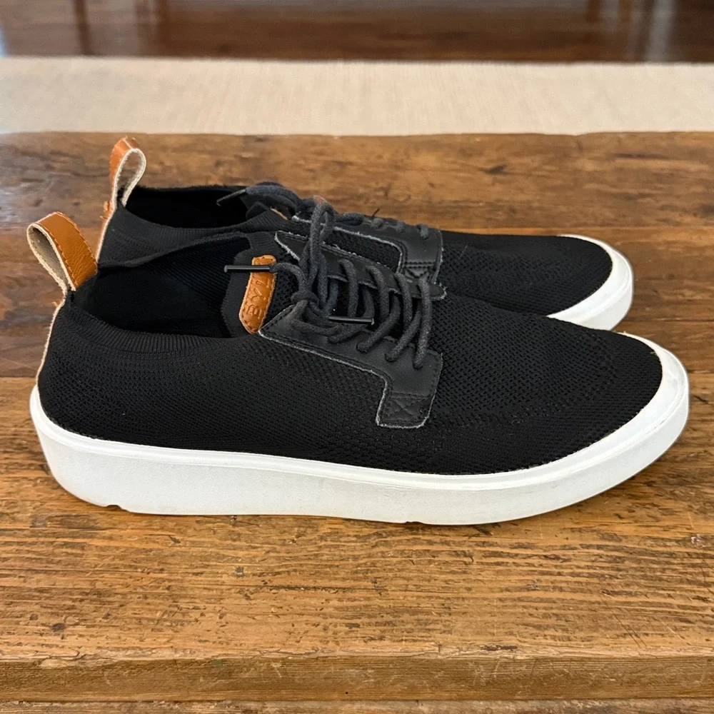 BYLT Premium Basics Black Brown Trim Knit Lido Sneakers Size 11